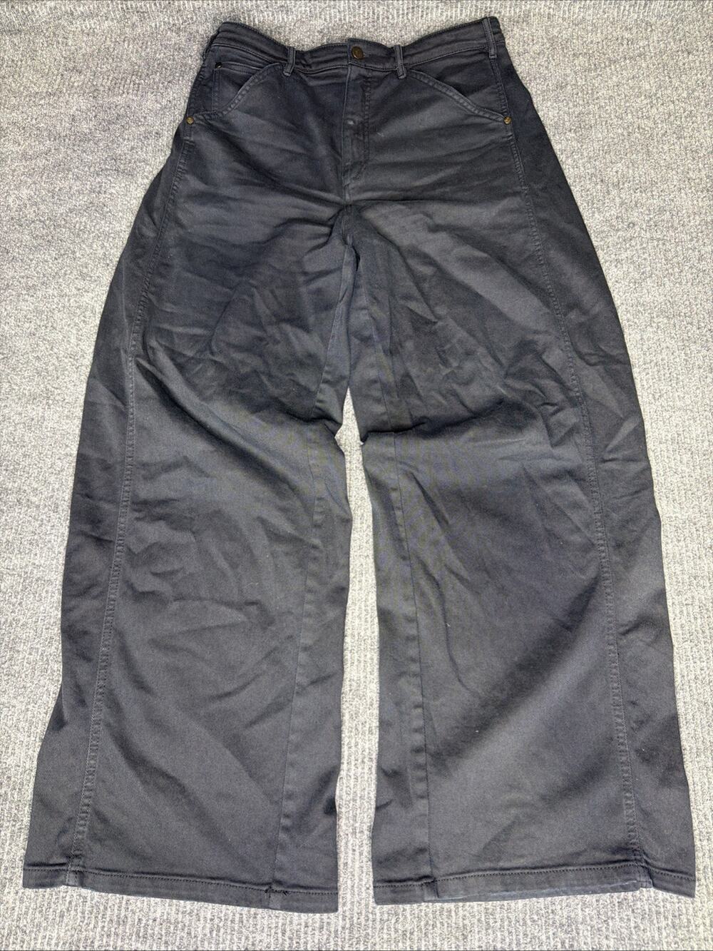 PILCRO Relaxed Wide Leg Pants Women’s M Navy Wide-Leg Pull-On